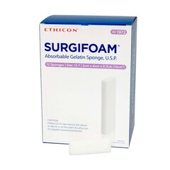 J & J Healthcare Systems Absorbable Gelatin Sponge Surgifoam 2 X 6 cm X 7mm Sterile