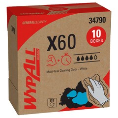 Kimberly-Clark Task Wipe WypAll General Clean X60 White NonSterile Hydroknit 9.1 X 165.8 Inch Limited Reuse