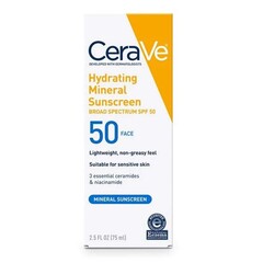 L'Oreal Sunscreen CeraVe Hydrating Mineral Sunscreen Face SPF 50 Lotion 2.5 oz. Tube