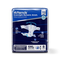 Attends Unisex Adult Incontinence Brief Attends Overnight Bariatric 5X-Large Disposable Heavy Absorbency