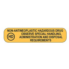 Health Care Logistics Pre-Printed Label Health Care Logistics&reg; Caution Label Yellow Permanent Paper Non-Antineoplastic Hazardous Drug Labels Black Biohazard 3/8 X 1-5/8 Inch, 1000/PK