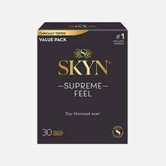 Sxwell USA Condom SKYN Supreme Lubricated One Size Fits Most 30 Per Box