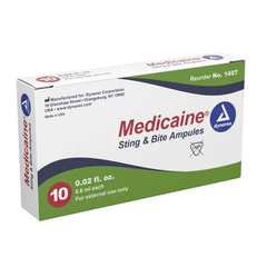 Dynarex Sting and Bite Relief Medicaine&reg; Topical Swab 0.6 mL Ampule, 10/BX