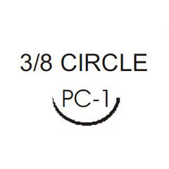 J & J Healthcare Systems Nonabsorbable Suture with Needle Prolene™ Polypropylene PC-1 3/8 Circle Precision Conventional Cutting Needle Size 5 - 0 Monofilament