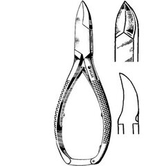 Sklar Nail Nipper Concave Jaw 5-1/2 Inch Length German Stainless Steel, 1 Each