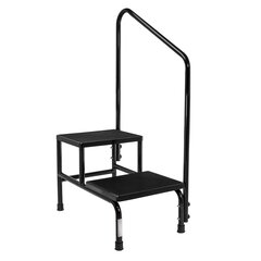 McKesson Step Stool with Handrail Bariatric 2 Steps Powder Coated Steel Frame 9 / 16 Inch Step Height, 1/CS