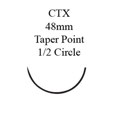 J & J Healthcare Systems Absorbable Suture with Needle PDS™ II Polydioxanone CTX 1/2 Circle Taper Point Needle Size 1 Monofilament