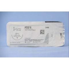 J & J Healthcare Systems Absorbable Suture with Needle PDS™ II Polydioxanone CP-1 1/2 Circle Reverse Cutting Needle Size 1 Monofilament, 36/BX