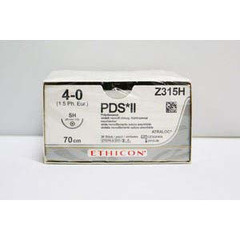 J & J Healthcare Systems Absorbable Suture with Needle PDS™ II Polydioxanone SH 1/2 Circle Taper Point Needle Size 4-0 Monofilament, 36/BX