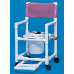 MON691297EA - Innovative Products - Shower Chair / Commode With Footrest, Seatbelt and Pail Standard Line Fixed Arm PVC Mesh 17 Inch