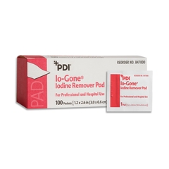 MON133060EA - PDI - Iodine Removal Wipe Io-Gone® Individual Packet Isopropyl Alcohol / Sodium Thiosulfate Alcohol Scent 100 Count, 1/EA