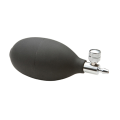 MON807341EA - McKesson - Blood Pressure Unit Inflation Bulb and Valve Standard Black Bulb with Chrome-plated Deflation Valve Most Aneroid Sphygmomanometers