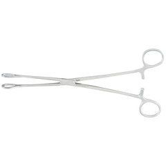 Integra LifeSciences Sponge Forceps Miltex&reg; Foerster 9-1/2 Inch Length OR Grade German Stainless Steel NonSterile Ratchet Lock Finger Ring Handle Straight Serrated Tip