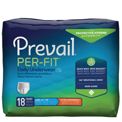 MON572721CS - First Quality - Prevail® Per-Fit® Extra Absorbency Underwear, Moderate Absorbency, Large, (44 to 58), 18EA/PK, 4PK/CS