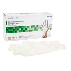 MON921596BX - McKesson - Exam Glove Confiderm NonSterile Powder Free Latex Textured Ivory X-Small Ambidextrous