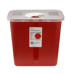 Cardinal Health SharpSafety™ Sharps Container, Rotor Lid, Red, 2 Gallon 20 EA/CS