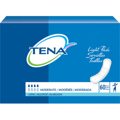MON766686CS - Essity - TENA® Light Incontinence Pads, Moderate Absorbency, Long Length