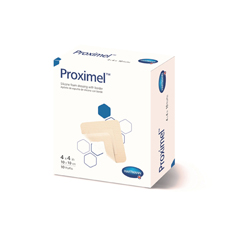 MON1055877EA - Hartmann - Silicone Foam Dressing Proximel® 4 x 4 Square Adhesive with Border Sterile