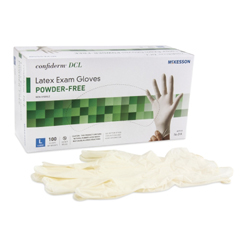 MON354437CS - McKesson - Exam Glove Confiderm NonSterile Powder Free Latex Smooth Ivory Large Ambidextrous
