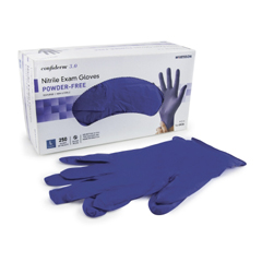 MON957803BX - McKesson - Exam Glove Confiderm NonSterile Powder Free Nitrile Textured Fingertips Blue Large Ambidextrous