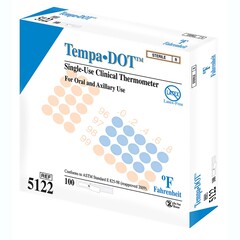 Medical Indicators Disposable Oral Thermometer TempaDOT™ 99 to 104 &deg;F Color Dots Display
