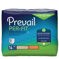 MON572722BG - First Quality - Prevail® Per-Fit® Extra Absorbency Underwear, Moderate Absorbency, XL, (58 to 68), 14EA/PK