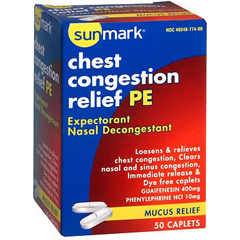 MON1039293BX - McKesson - sunmark® Chest Congestion Relief PE (1454263), 50/BX
