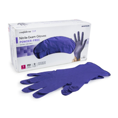 MON957801BX - McKesson - Exam Glove Confiderm NonSterile Powder Free Nitrile Textured Fingertips Blue Small Ambidextrous