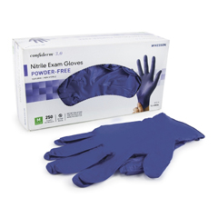 MON957802CS - McKesson - Exam Glove Confiderm NonSterile Powder Free Nitrile Textured Fingertips Blue Medium Ambidextrous