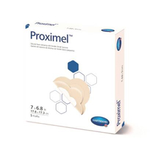 MON1081900BX - Hartmann - Silicone Foam Dressing Proximel® 6.8 x 7 Small Sacral Adhesive with Border Sterile, 5/BX