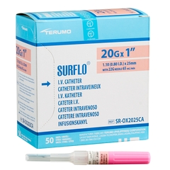 Terumo Medical Peripheral IV Catheter Surflo&reg; 20 Gauge 1