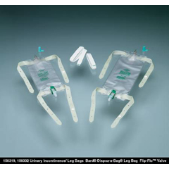 MON166612CS - Bard Medical - Urinary Leg Bag Bard Dispoz-a-Bag Anti-Reflux Valve 19 oz. Vinyl