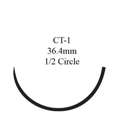 J & J Healthcare Systems Absorbable Suture with Needle PDS™ II Polydioxanone CT-1 1/2 Circle Taper Point Needle Size 1 Monofilament
