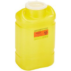 BD Chemotherapy Waste Container BD™ Yellow Base 18 H X 10-1/2 W X 7-1/2 D Inch Vertical Entry 5 Gallon