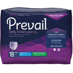MON889082BG - First Quality - Prevail® for Women Underwear, Moderate Absorbency, Large, (38 to 50), 18/BG