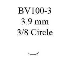 J & J Healthcare Systems Absorbable Suture with Needle Coated Vicryl™ Polyglactin 910 BV100-3 3/8 Circle Taper Point Needle Size 9 - 0 Braided