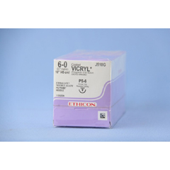 MON100538BX - J & J Healthcare Systems - suture with needle Coated Vicryl Absorbable Coated Undyed Suture Braided Polyglactin 910 Size 6-0 18 Inch Suture 1-Needle Size 6 - 0 1/2 Circle Reverse Cutting Needle, 12/DZ, 1DZ/BX