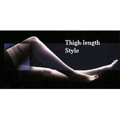 MON461561BX - Alba Healthcare - Anti-embolism Stockings Lifespan Thigh-high Large, Long White Inspection Toe