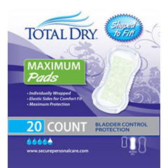 MON975710BG - Secure Personal Care Products - TotalDry® Bladder Control Pads (SP1573), 20 EA/BG