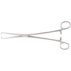 Integra LifeSciences Uterine Tenaculum Forceps Miltex&reg; Schroeder-Braun 9-3/4 Inch Length OR Grade German Stainless Steel NonSterile Ratchet Lock Finger Ring Handle Straight Pointed Tip