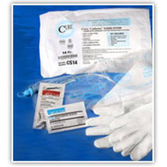 MON701378EA - Cure Medical - Intermittent Catheter Tray Cure Catheter Straight Tip 16 Fr.