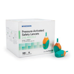 MON927256BX - McKesson - Safety Lancet McKesson Fixed Depth Lancet Needle 2.0 mm Depth 21 Gauge Pressure Activated, 100/BX
