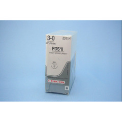 J & J Healthcare Systems Absorbable Suture with Needle PDS™ II Polydioxanone SH-1 1/2 Circle Taper Point Needle Size 3-0 Monofilament, 36/BX
