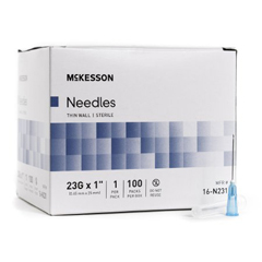 MON1031794BX - McKesson - Hypodermic Needle Without Safety 23 Gauge 1 Inch Length, 100/BX