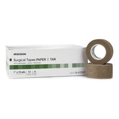 MON1055584BX - McKesson - Medical Tape Paper 1 X 10 Yard Tan NonSterile, 12 RL/BX