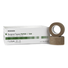 MON1055584CS - McKesson - Medical Tape Paper 1 X 10 Yard Tan NonSterile, 12RL/BX, 12BX/CS