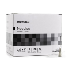 MON1031792BX - McKesson - Hypodermic Needle Without Safety 22 Gauge 1 Inch Length, 100/BX