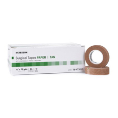 MON1055585CS - McKesson - Medical Tape Paper 0.5 X 10 Yard Tan NonSterile, 24RL/BX, 12BX/CS
