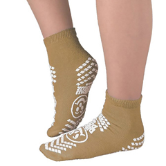 MON483417PR - PBE - Slipper Socks Pillow Paws Adult X-Large Tan Ankle High