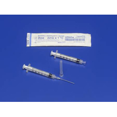 MON414616BX - Covidien - Syringe with Hypodermic Needle Monoject® 3 mL 27 Gauge 1-1/4 Detachable Needle Without Safety, 100 EA/BX